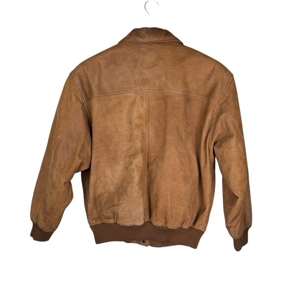 Vintage Men's Genuine Soft Leather Matte Brown Bomber Coat Jacket - Picture 2 of 13